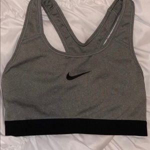 grey nike sports bra